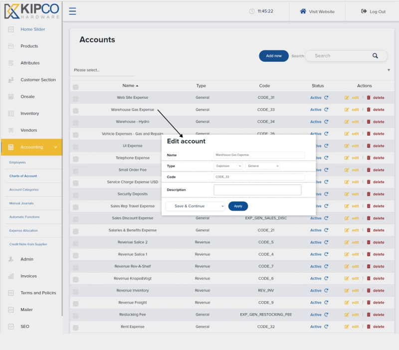 Full-fledged custom ERP system For Hardware Suppliers